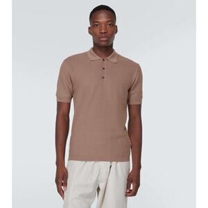 Orlebar Brown Brown Knit Polo Shirt